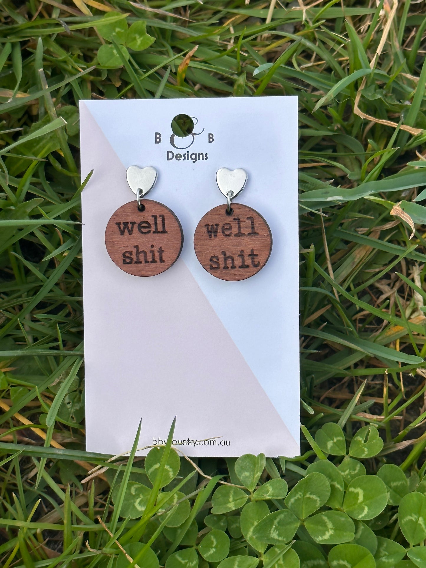 Earring - Well Shit Stud With Heart