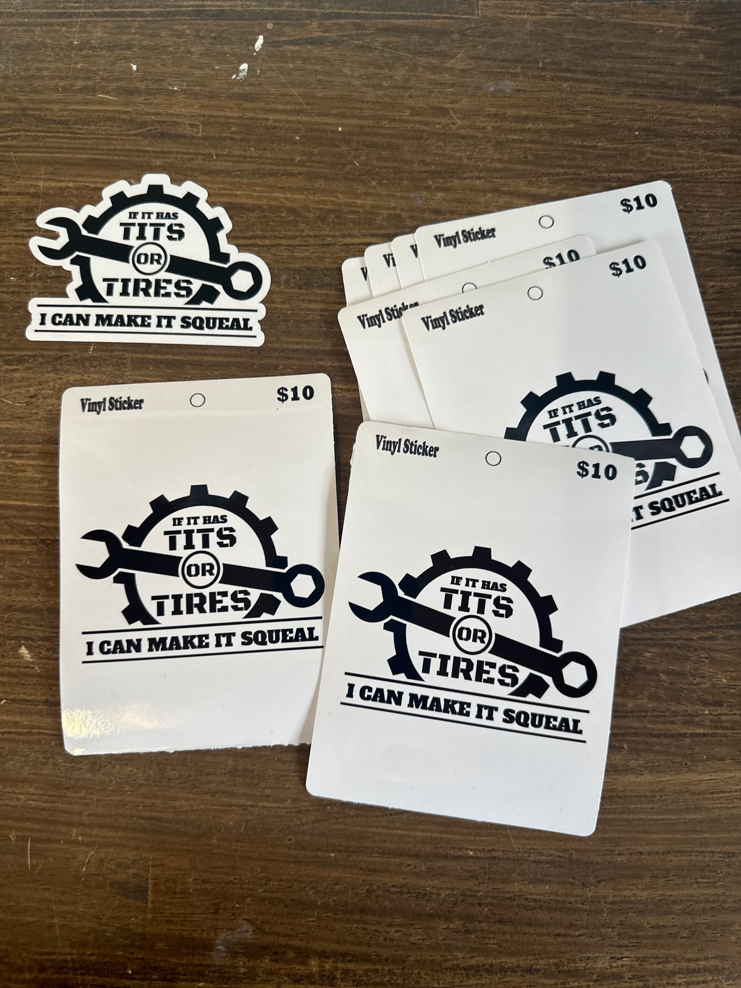 If It Has Tits Or Tires I Can Make It Squeal Clear Sticker white