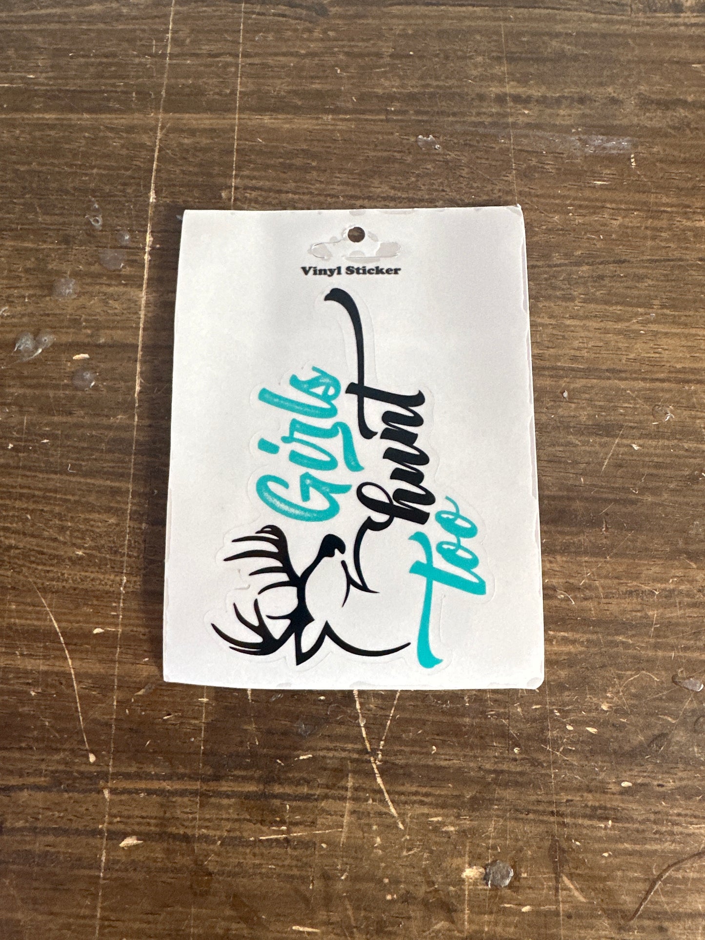 Girls Hunt Too Clear Sticker