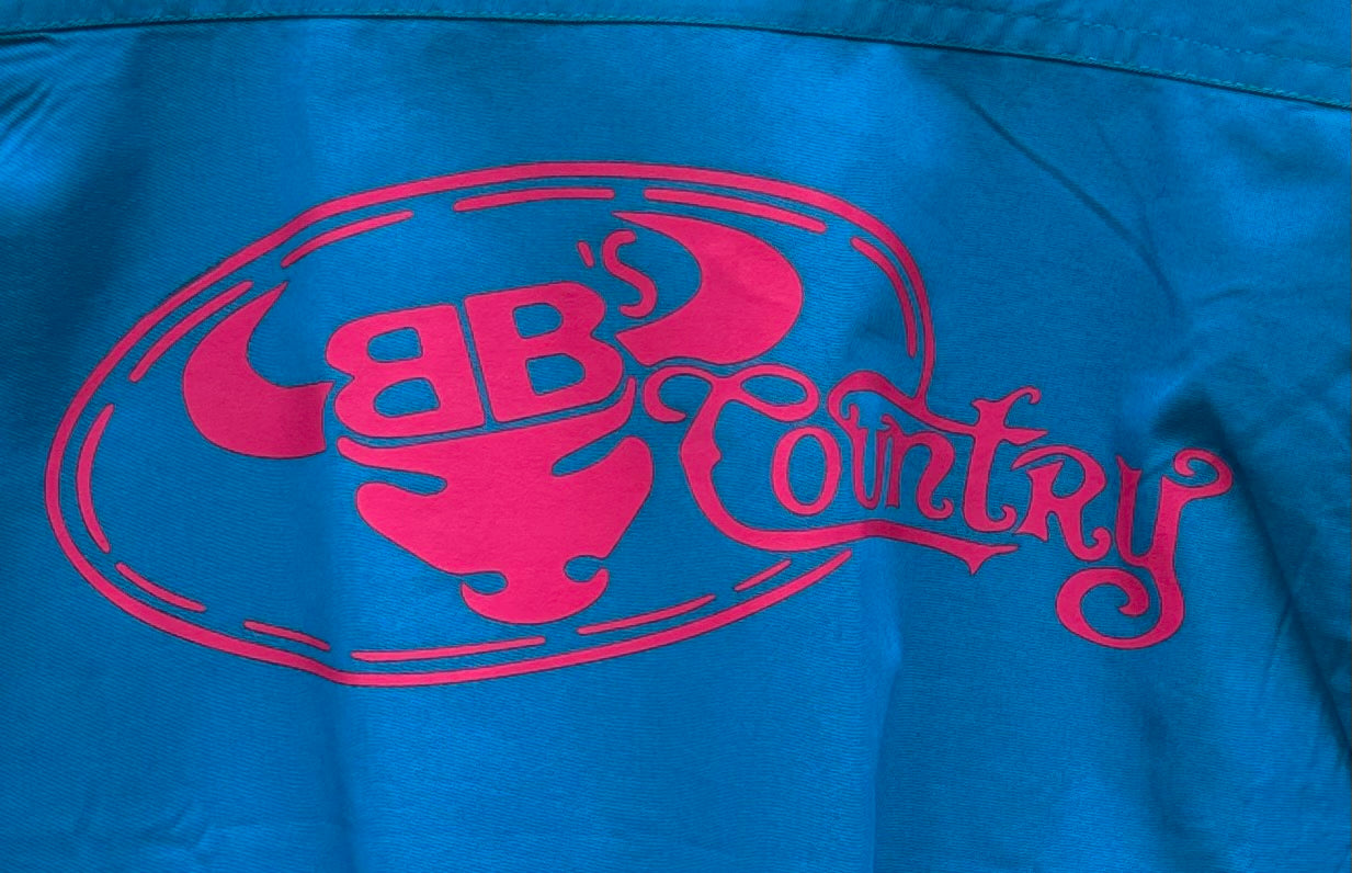 BB’s Country Signature Work Shirt - Azure With Hot Pink Logo