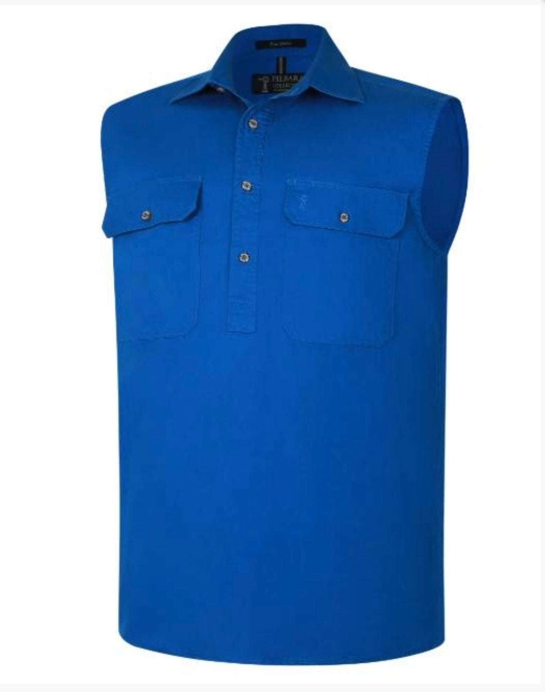 RiteMate - Men’s Cobalt Blue Sleeveless half Button