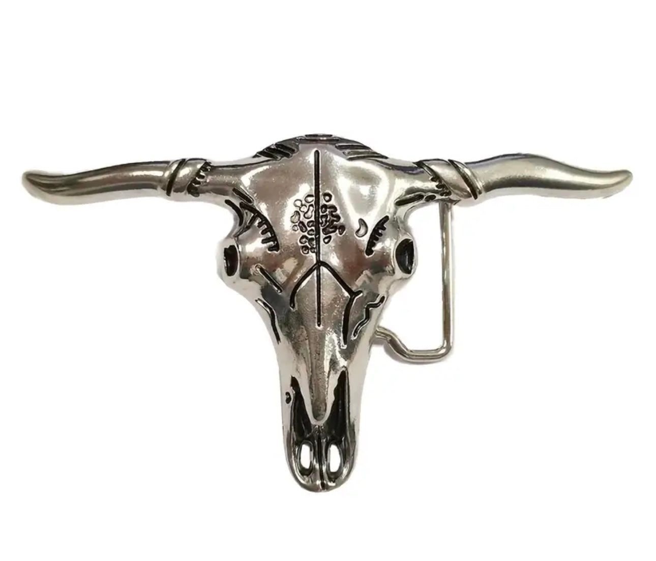 Belt Buckle - Bull Skull