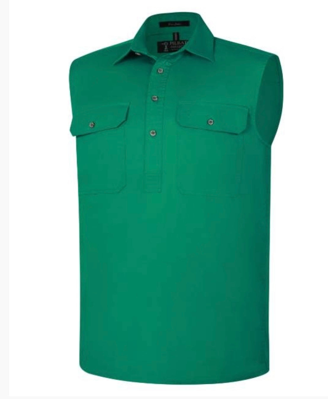 RiteMate - Men’s Kelly Green Sleeveless half Button