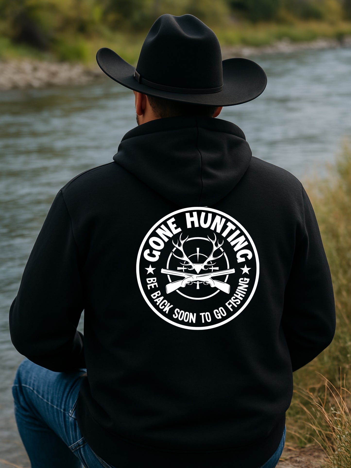 BB’s Country - Gone Hunting Be Back Soon To Go Fishing Hoodie