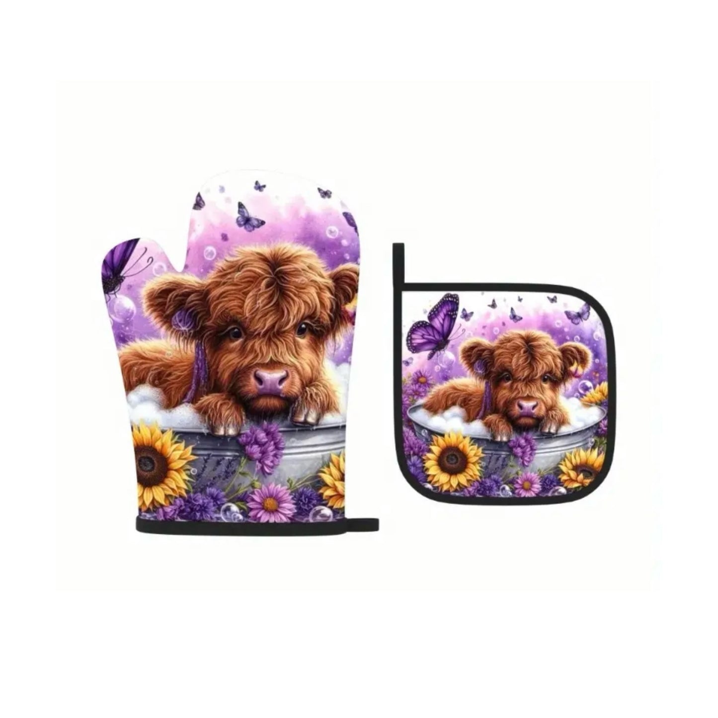 BB’s Country - Highland Cow Oven Mit Set