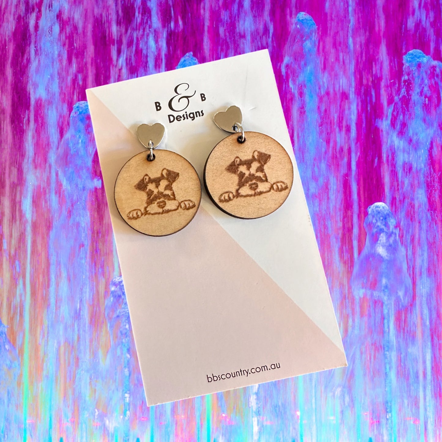 Earring - Dog Stud With Heart