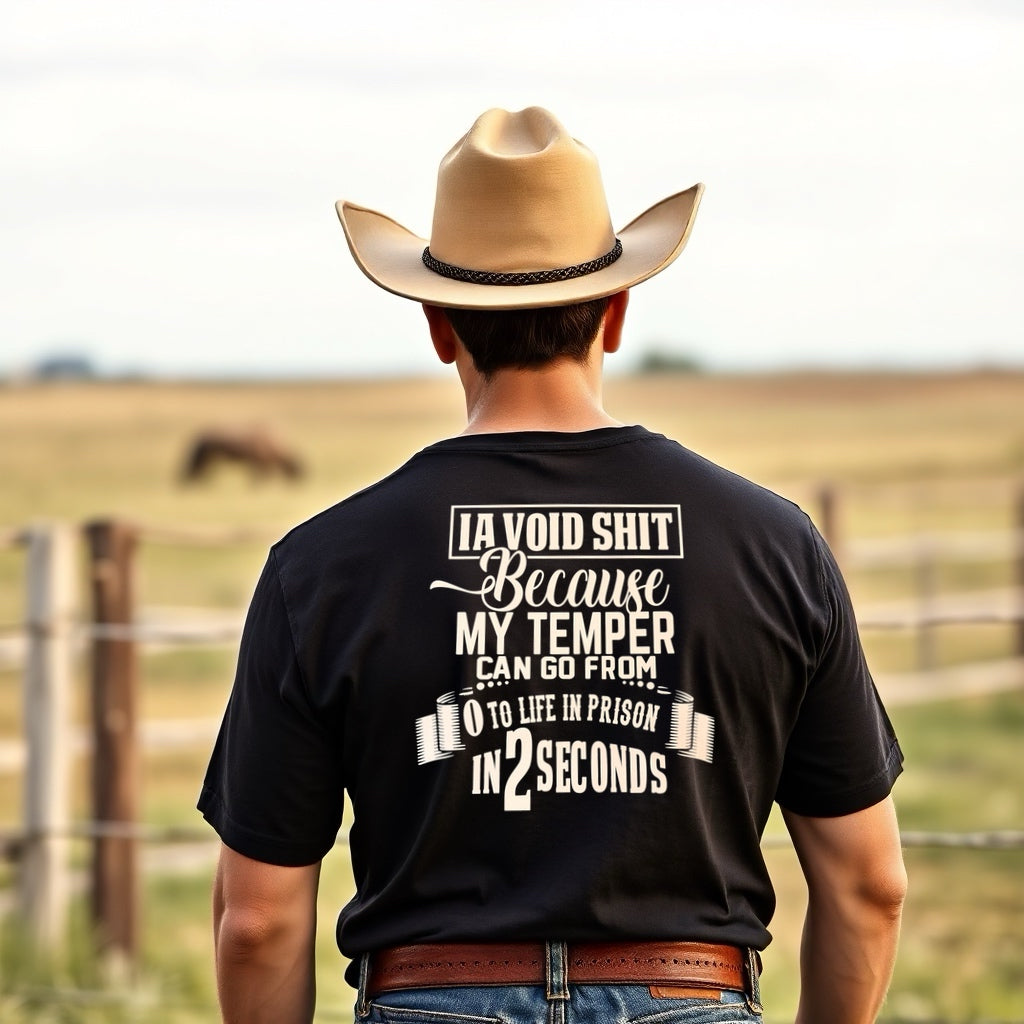 BB’s Country -I Avoid Shit Because My Temper Can Go From 0 To Life In Prison In 2 Seconds Unisex Tee