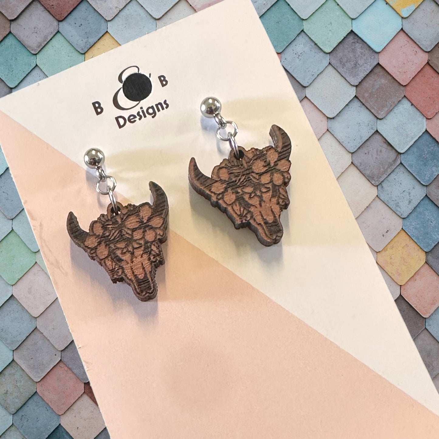 Earring - Boho With Flowers Stud With Ball