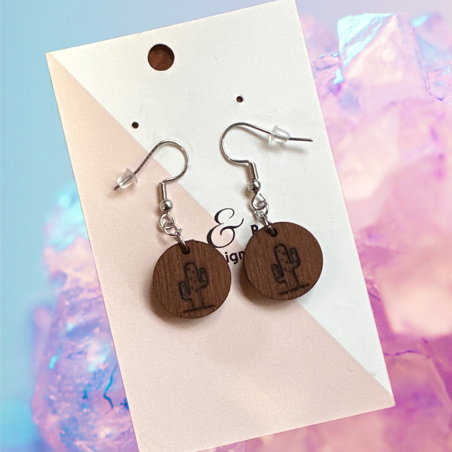 Earring - Red Gum Wood It’s A Cactus On An Earring