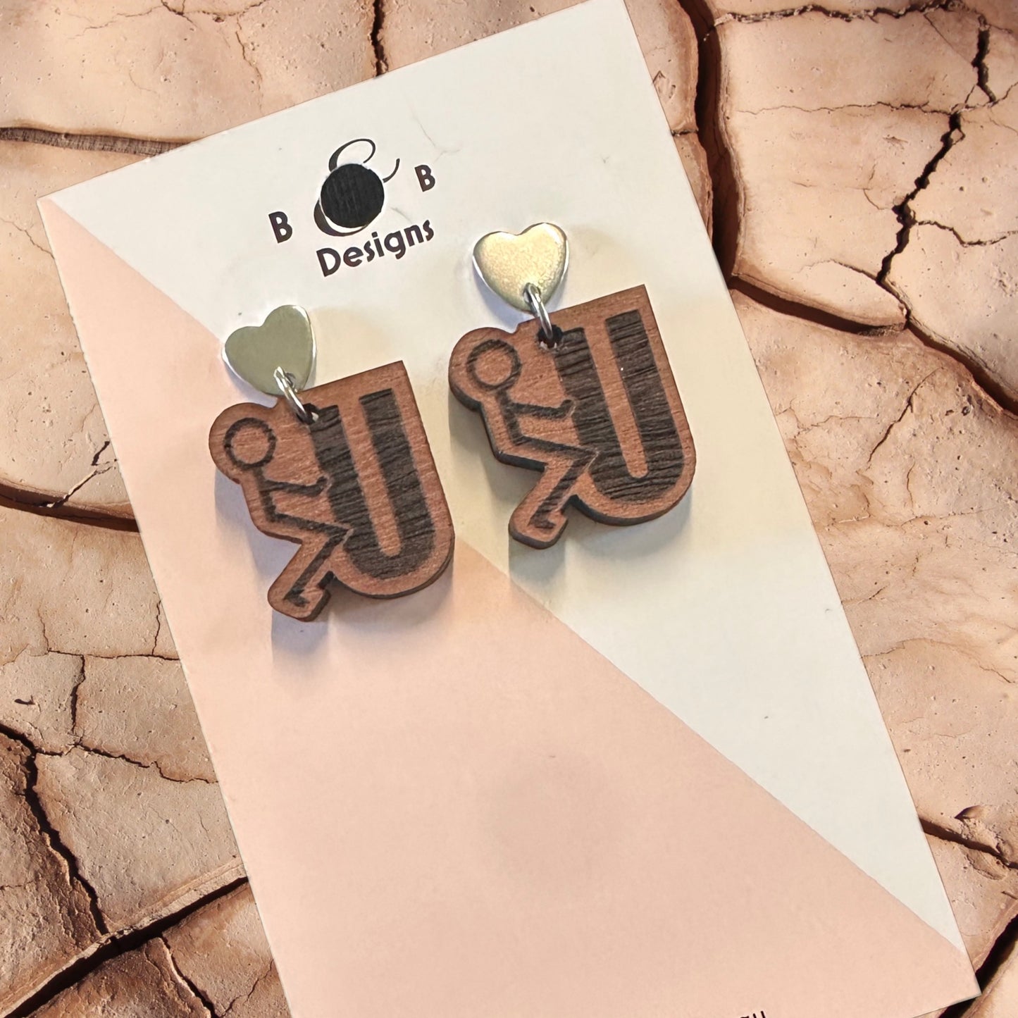 Earring - fk You Stud With Heart