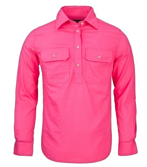 Ritemate - Ladies Hot Pink Half Button