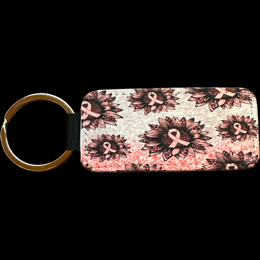 key Ring - Breast Cancer / Flowers