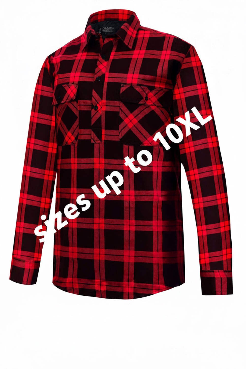 Ritemate Flannie - Half Button Red Check