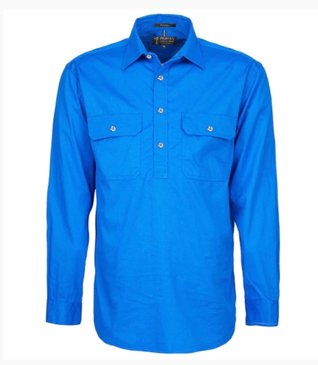 Ritemate - Men's Light Blue Half Button