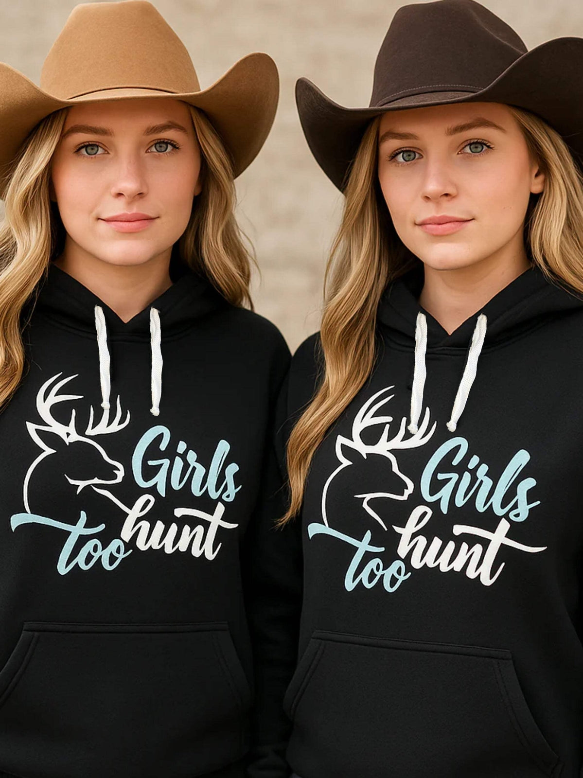 BB’s Country - Girls Hunt Too Heavy Weight Hoodie Front Print.