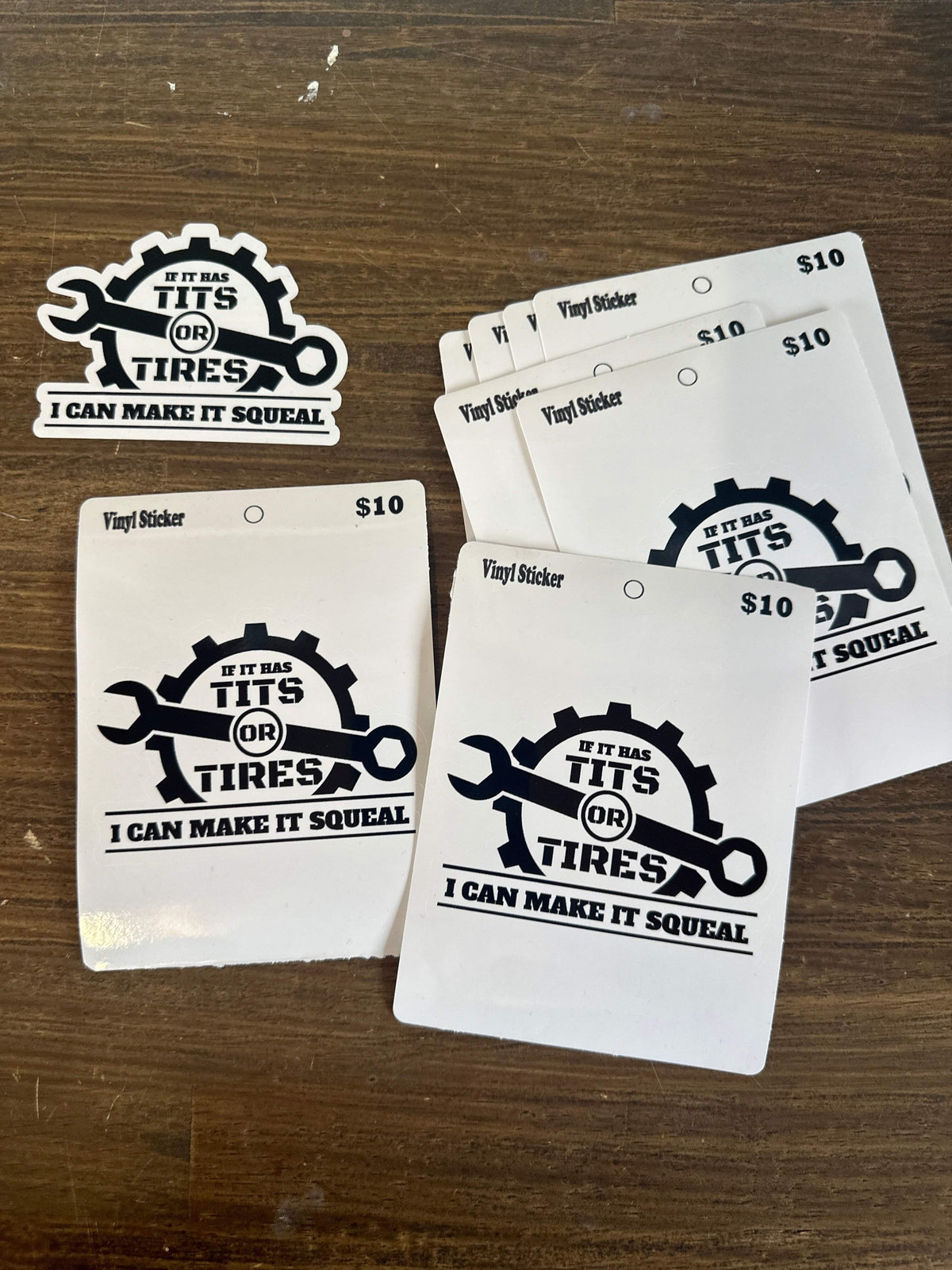 If It Has Tits Or Tires I Can Make It Squeal Clear Sticker white