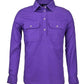Ritemate - Ladies Purple Half Button Shirt