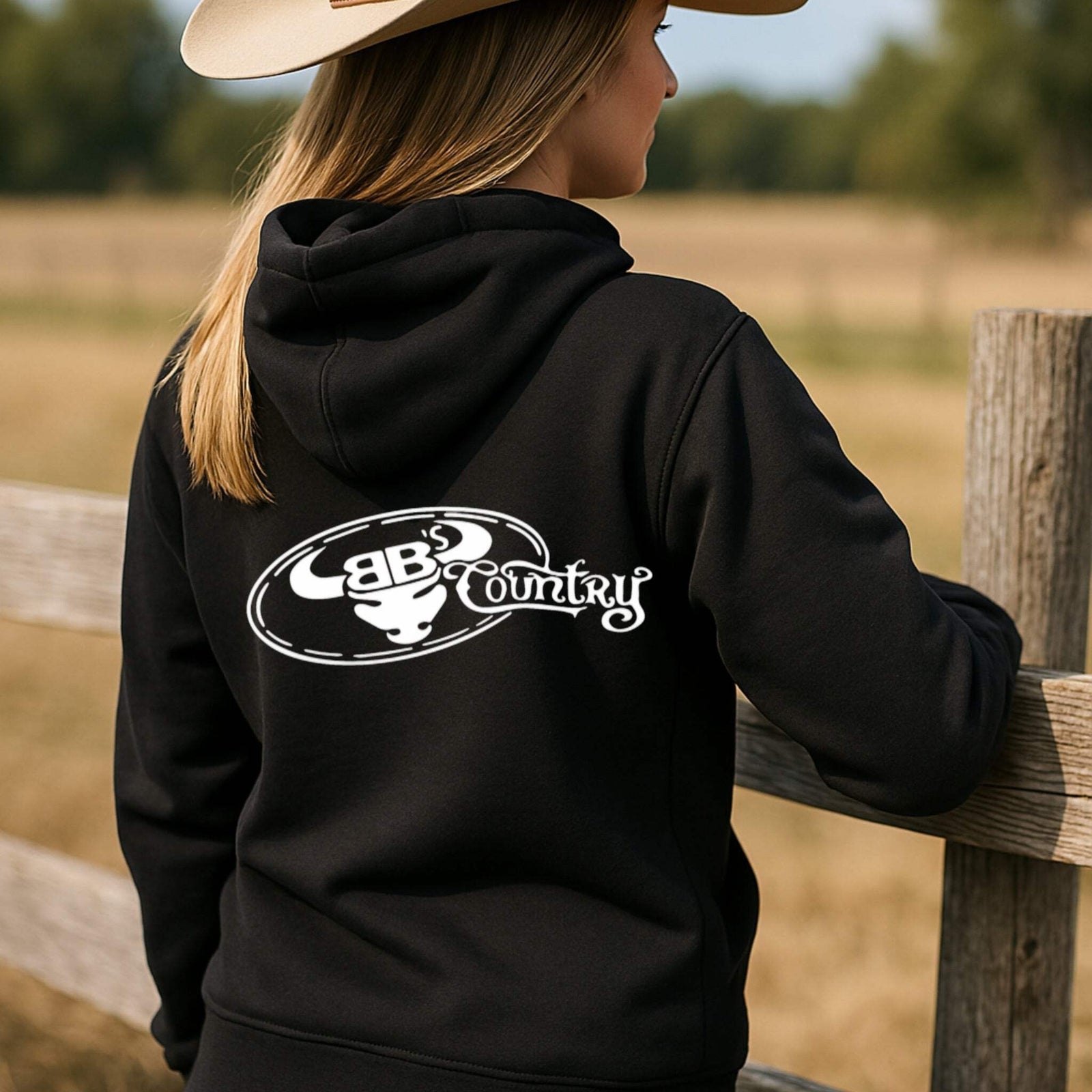 BB’s Country - Signature Unisex Heavy Weight Hoodie With White Logos.
