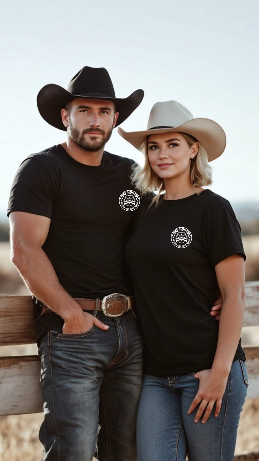 BB’s Country - Gone Hunting Be Back Soon To Go Fishing unisex Tee