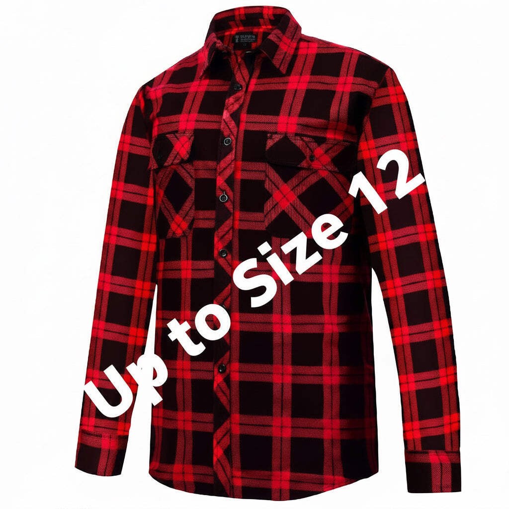 Ritemate Flannie - Full Button Red Check