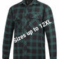 Ritemate Flannie - Full Button Green/Black Check