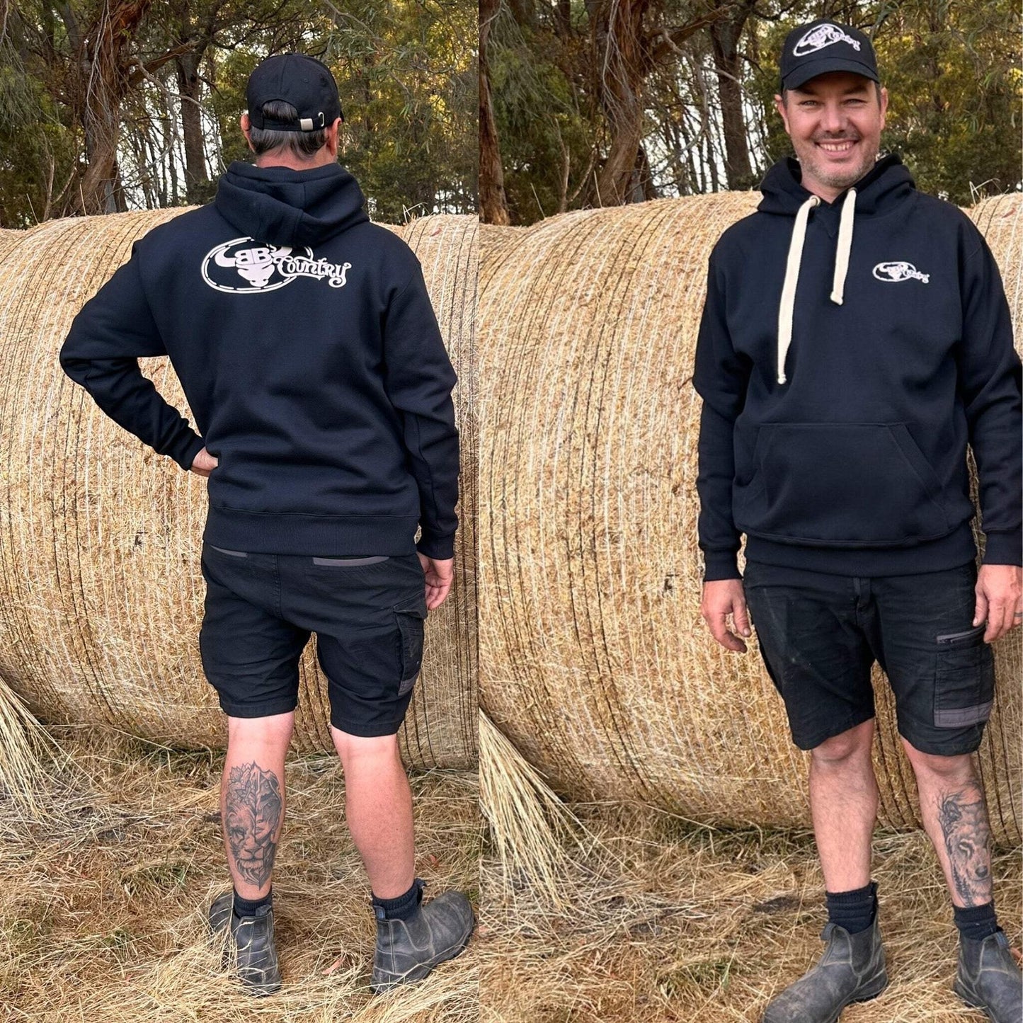 BB’s Country - Signature Unisex Heavy Weight Hoodie With White Logos.