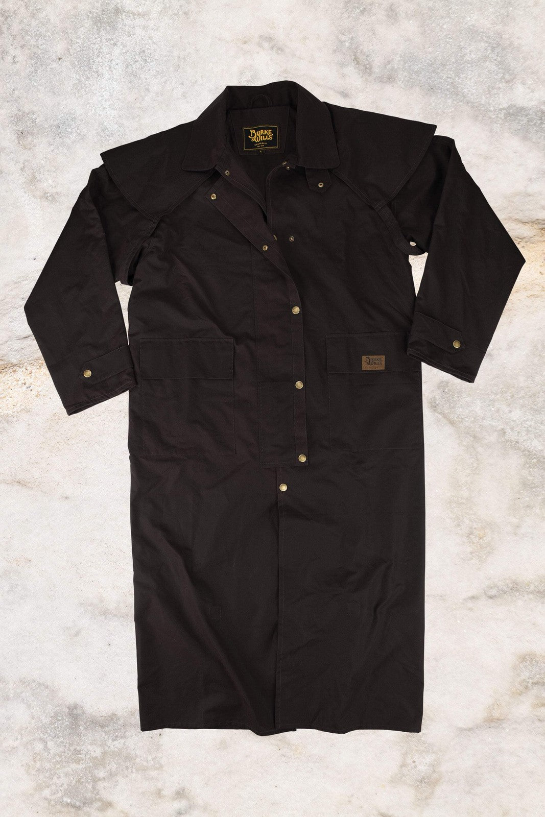 Burke & Wills - Men’s Stockman Long Coat Brown
