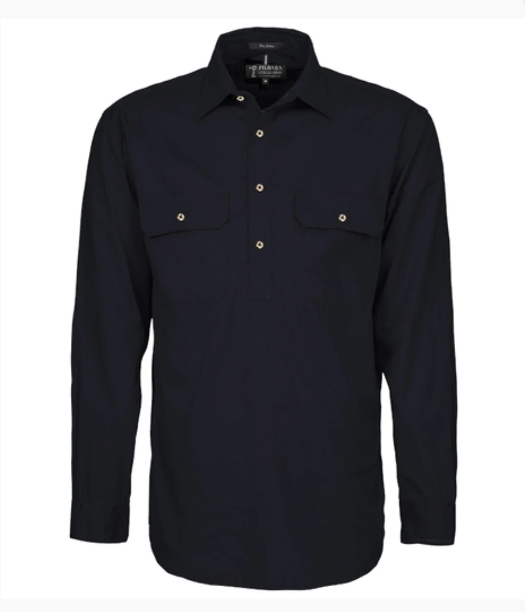 Ritemate - Men’s Black Half Button
