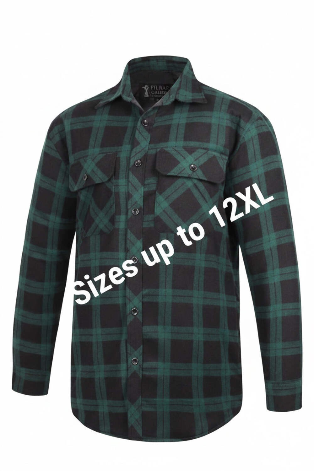 Ritemate Flannie - Full Button Green/Black Check