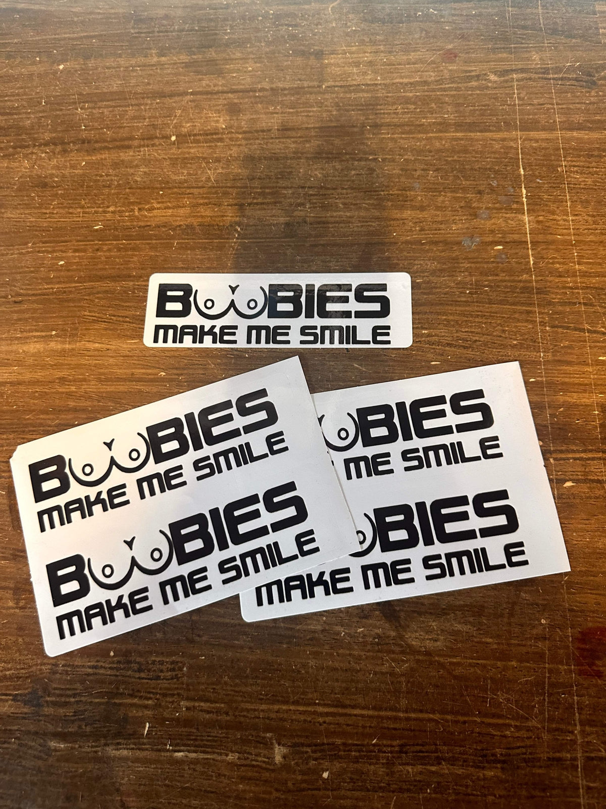 Boobies Make Me Smile Sticker 2 Pack