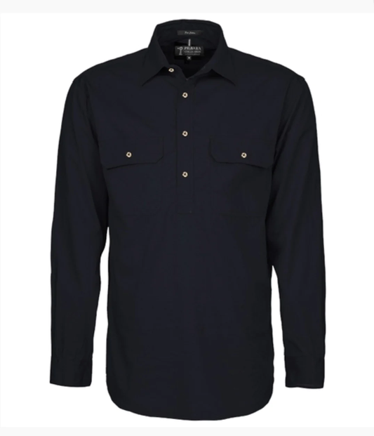 Ritemate - Men’s Black Half Button