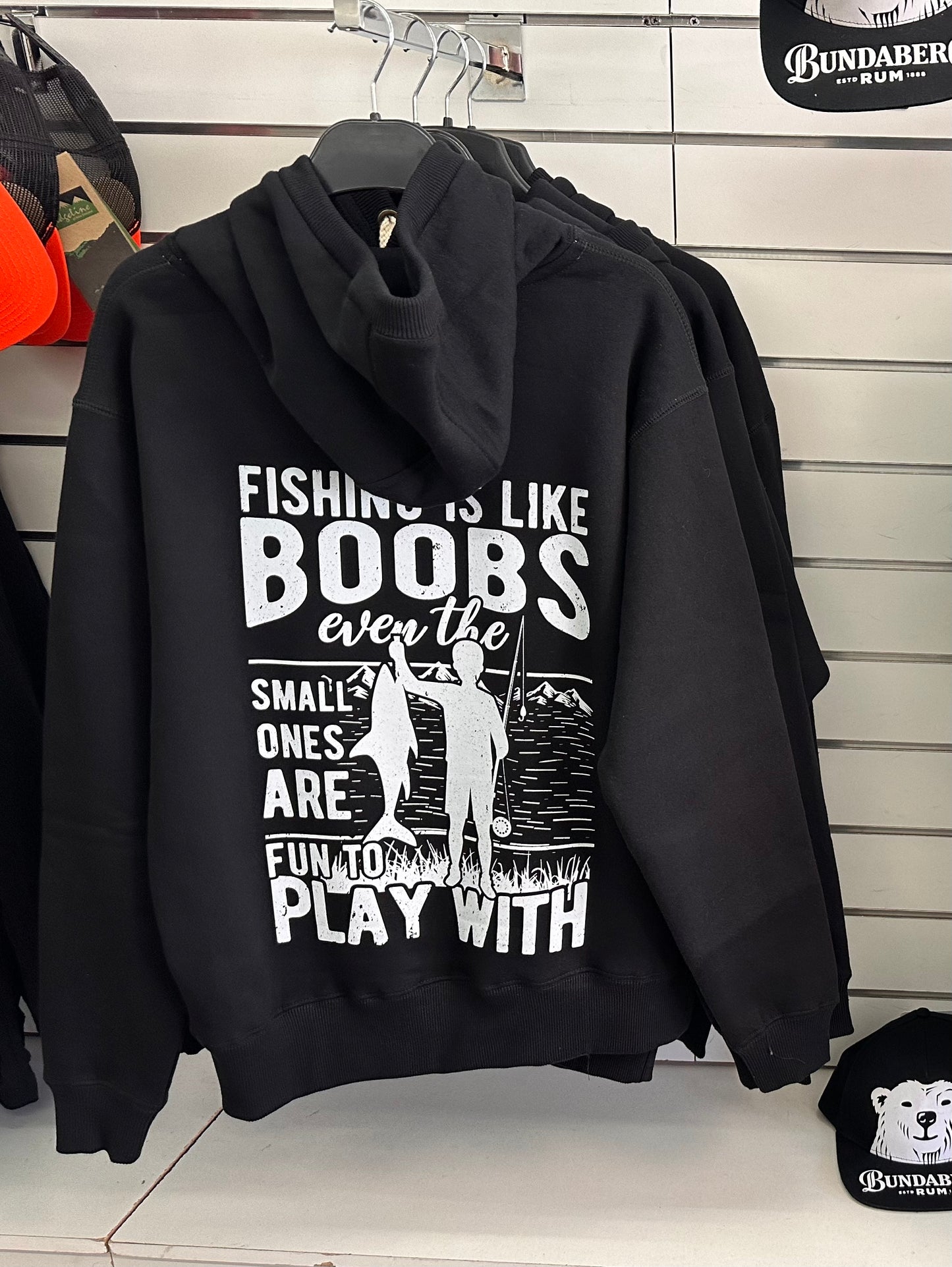 Fishing Is Like Boobs Even The small Ones Are Fun To Play With Heavy Weight Hoodie              (Pre - Order)