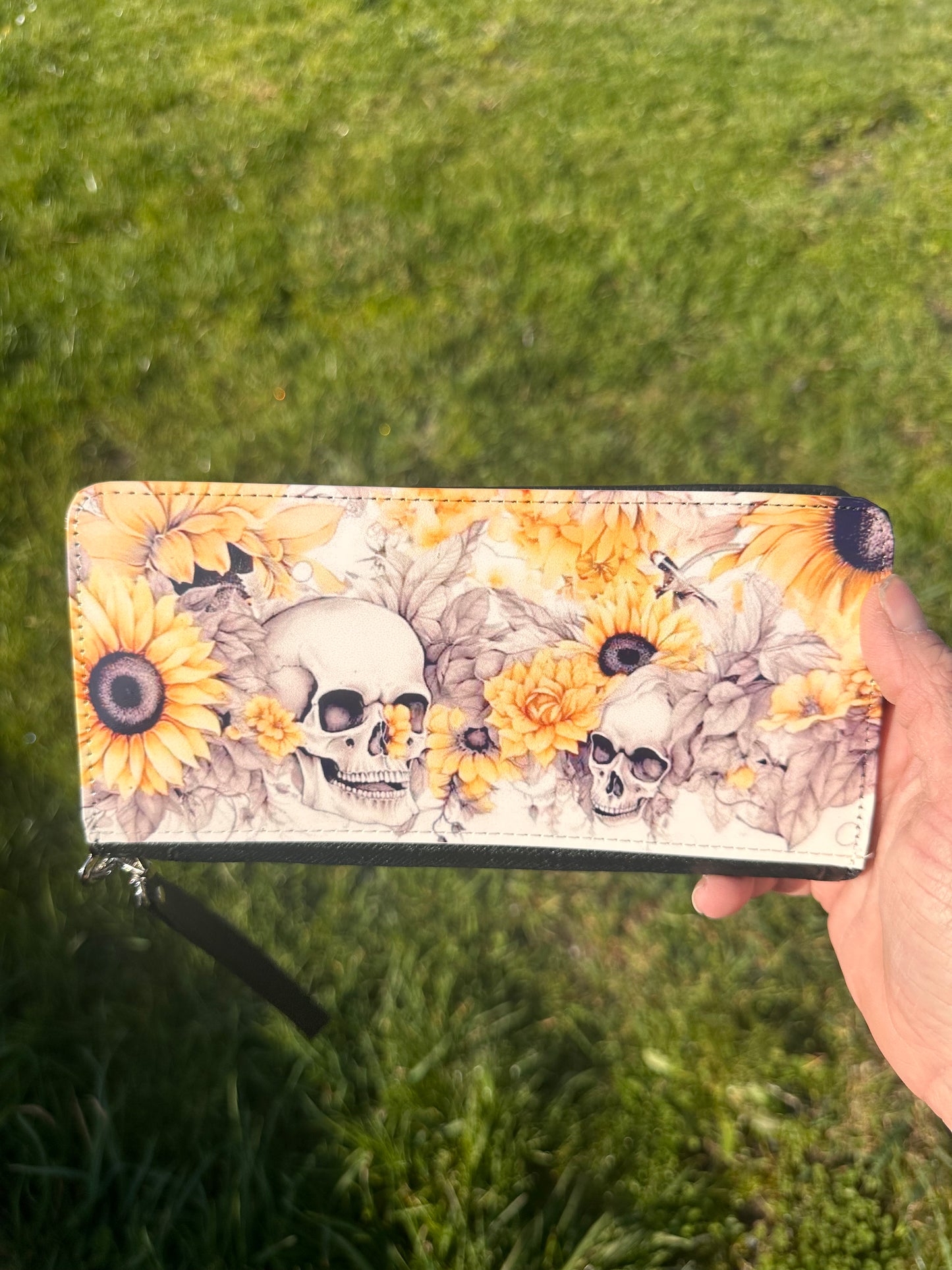 Ladies Wallet - Skulls & Sunflowers