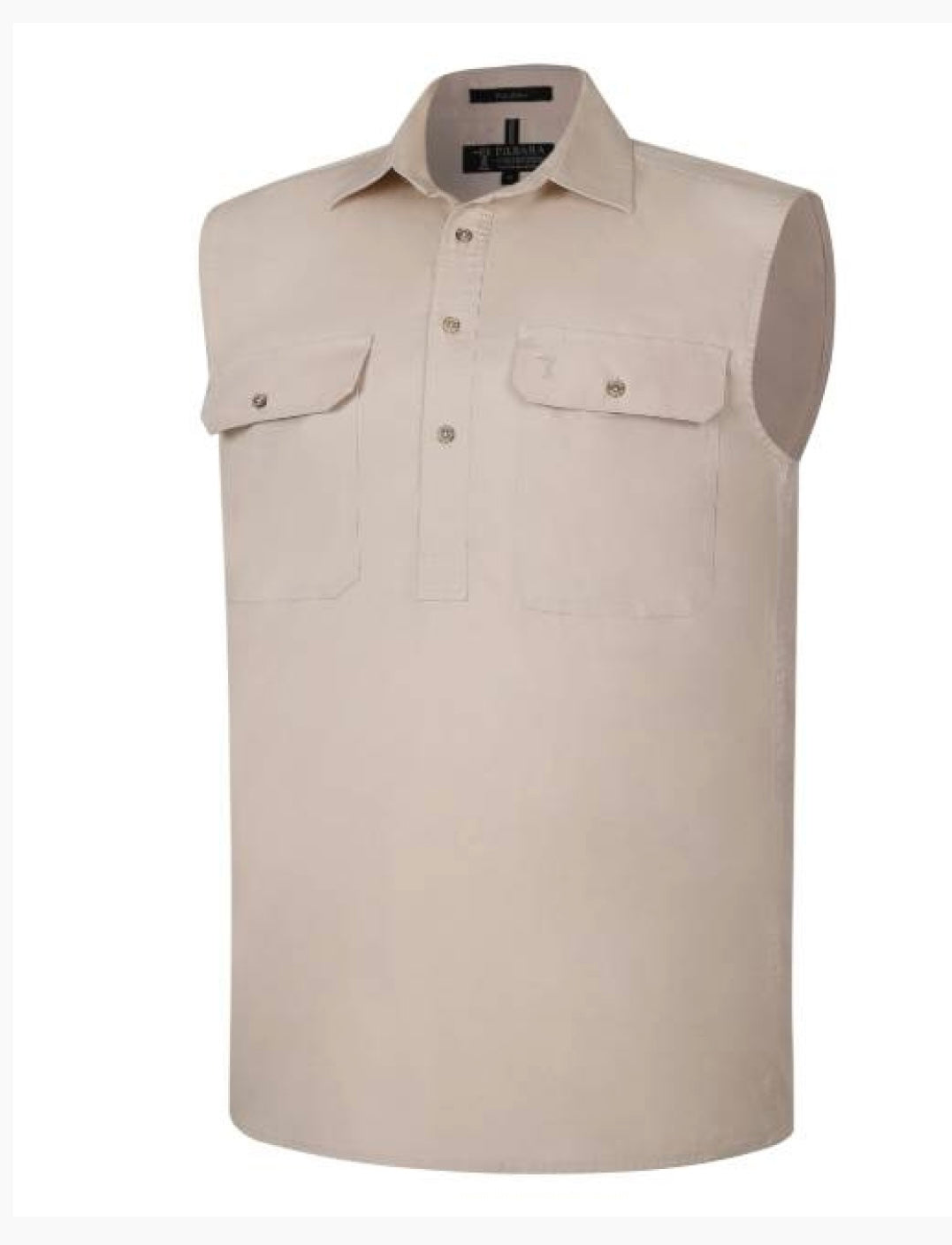 RiteMate - Men’s Stone Sleeveless half Button