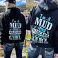 BB’s Country - I’m A Mud & Mascara Kinda Girl Hoodie Aqua & White Print