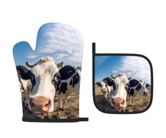 BB’s Country - Cow Oven Mit Set