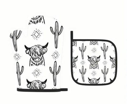 BB’s Country - Highland Cow Oven Mit Set
