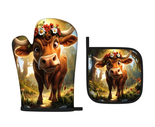 BB’s Country - Cow 2 Oven Mit Set