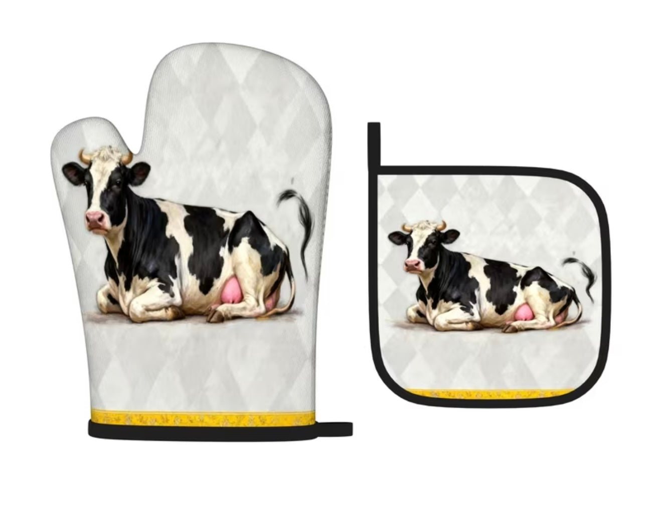 BB’s Country - Cow 4 Oven Mit Set