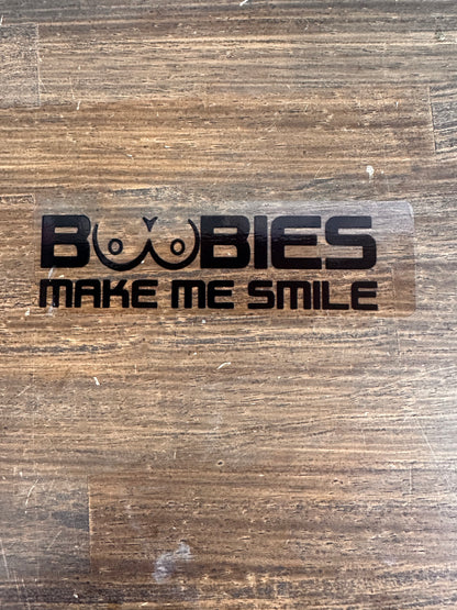 Boobies Make Me Smile Sticker 2 Pack