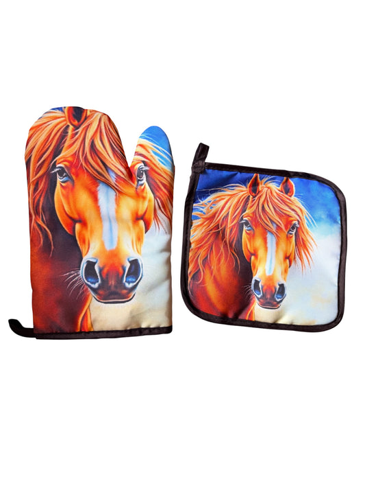BB’s Country - Horse Oven Mit Set