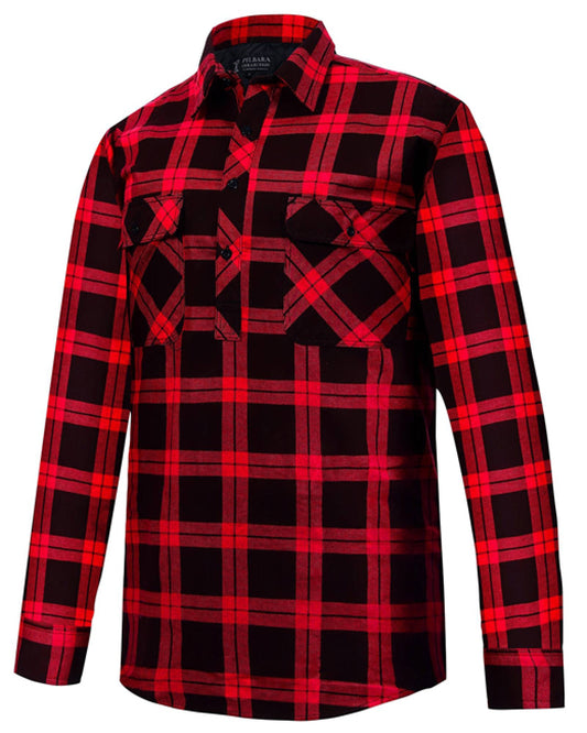 Ritemate Flannie - Half Button Red Check