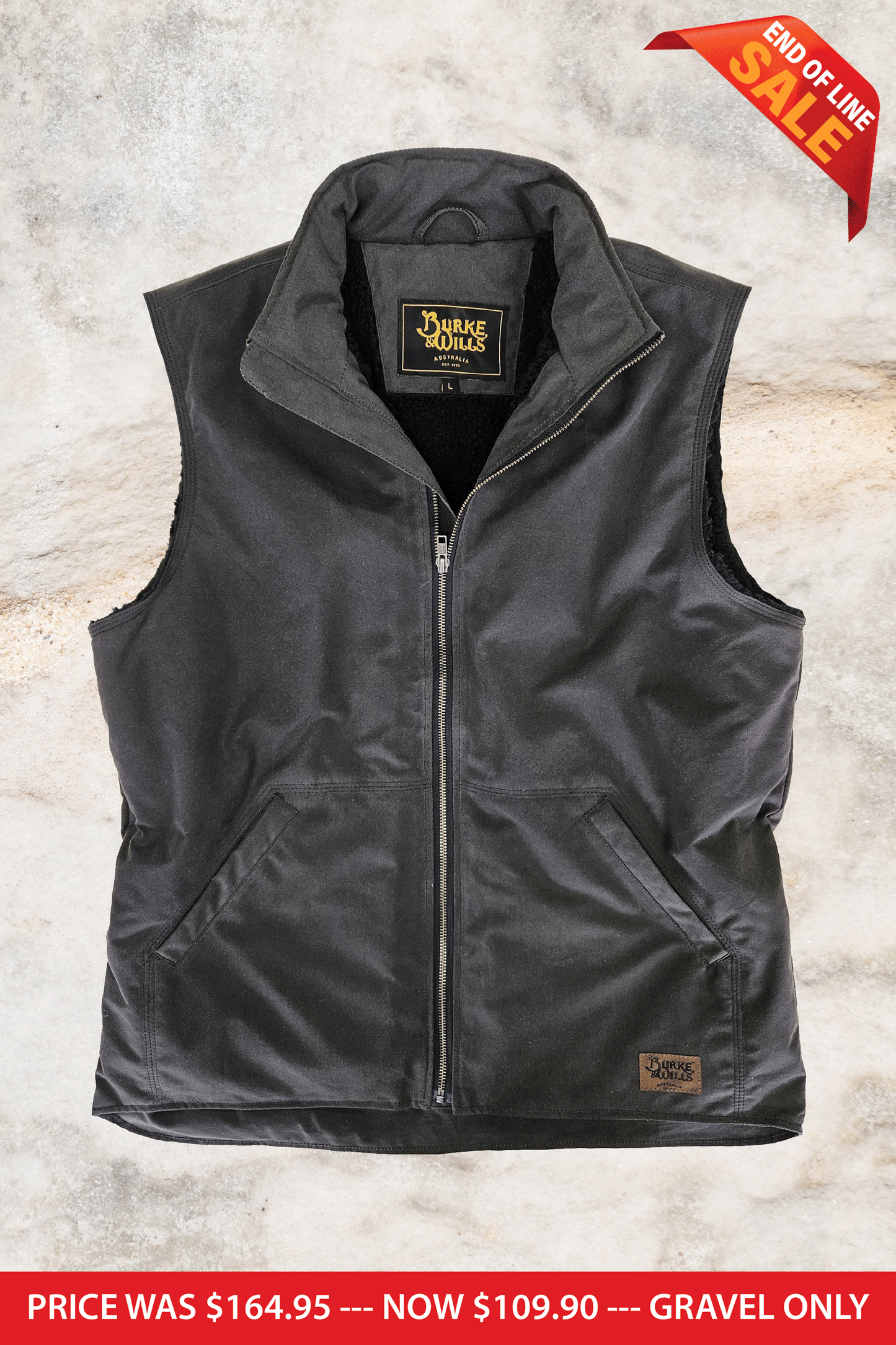 Burke & Wills - Men’s Stockman Vest Gravel