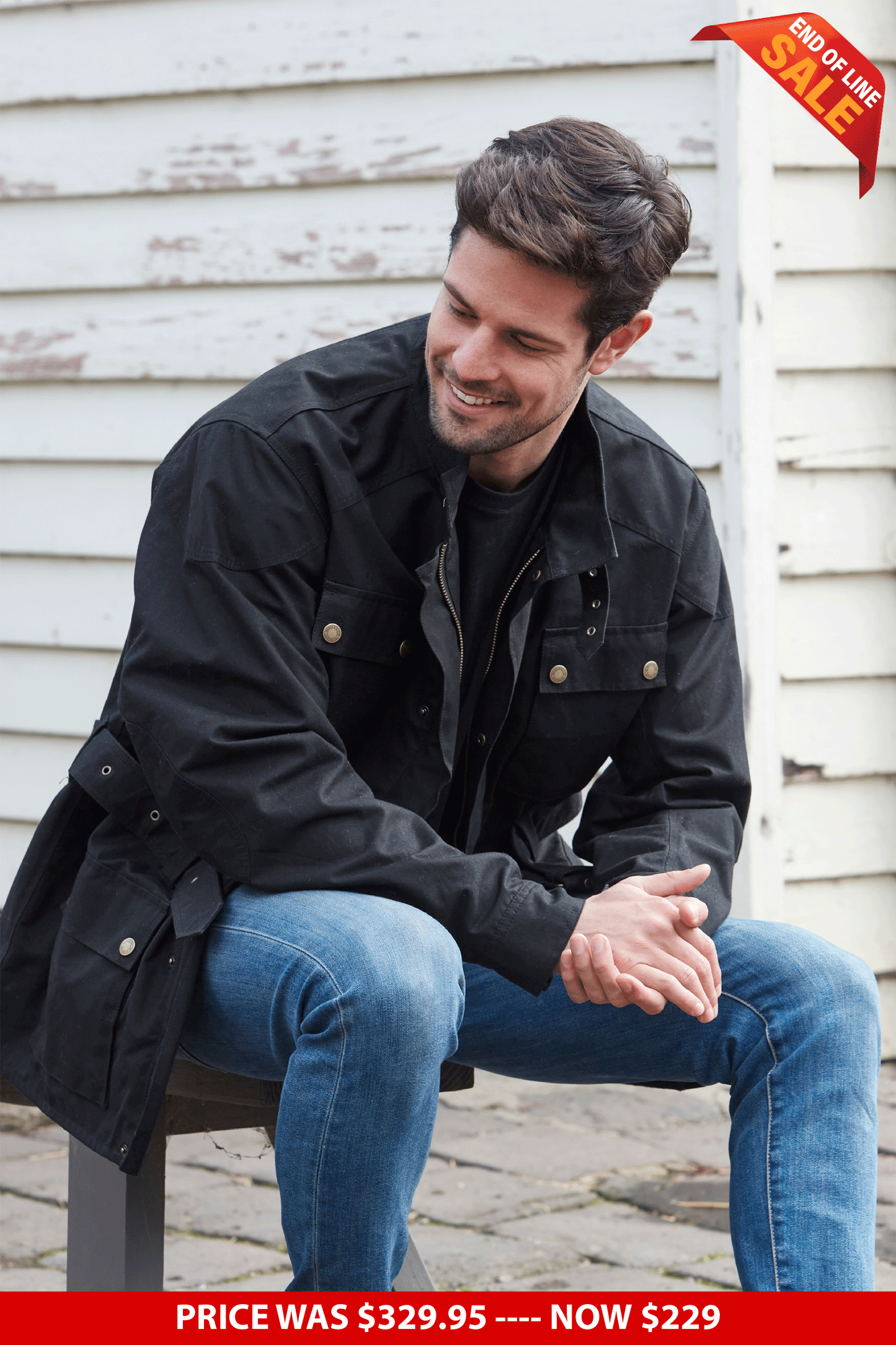 Burke & Wills - Men’s Biker Jacket Black