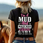 BB’s Country - I’m A Mud & Mascara Kinda Girl Hot Pink  & White Print Tee