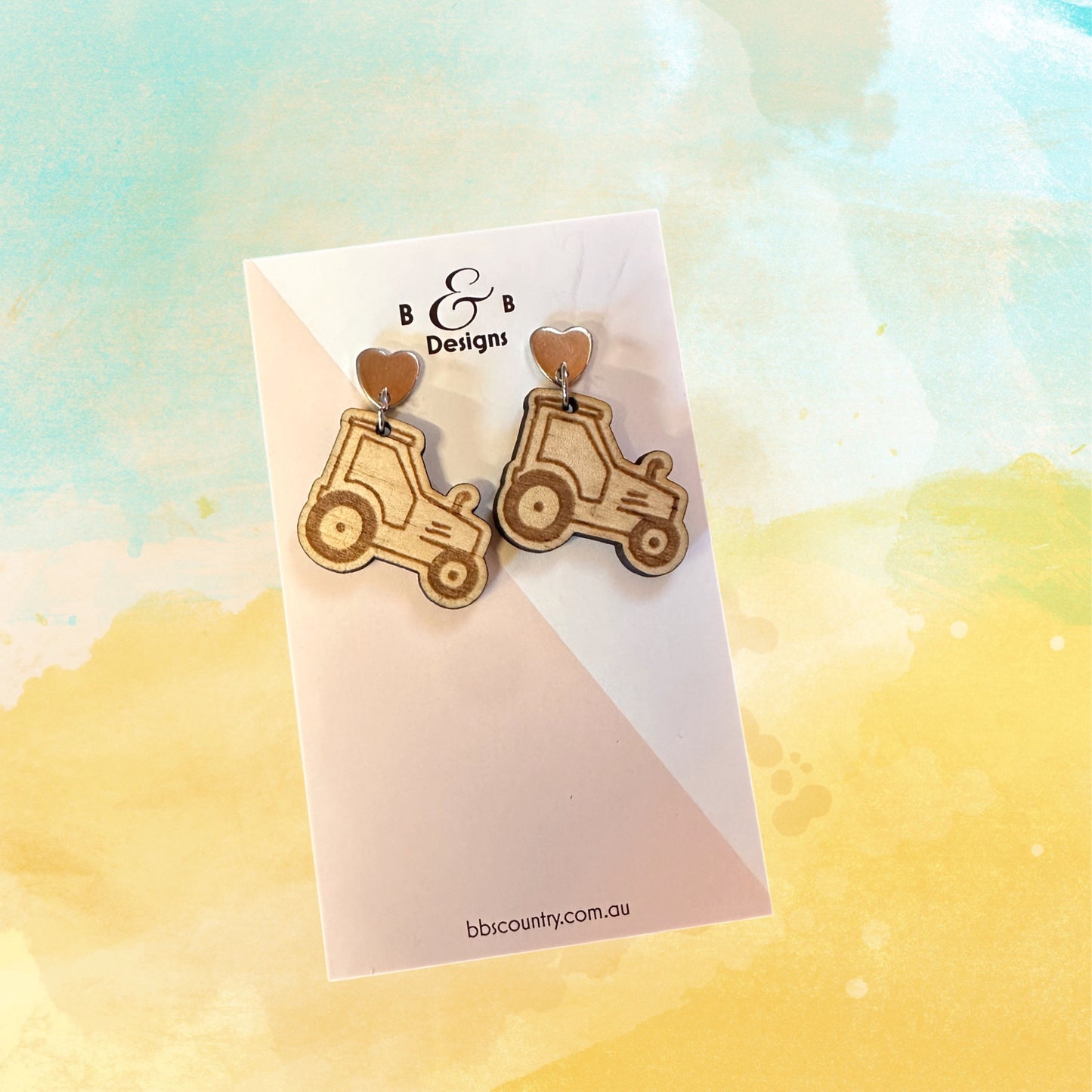 Earring - Tractor Stud With Heart