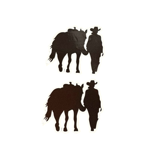Person And Their Horse Silhouette 2 Pack - Sticker