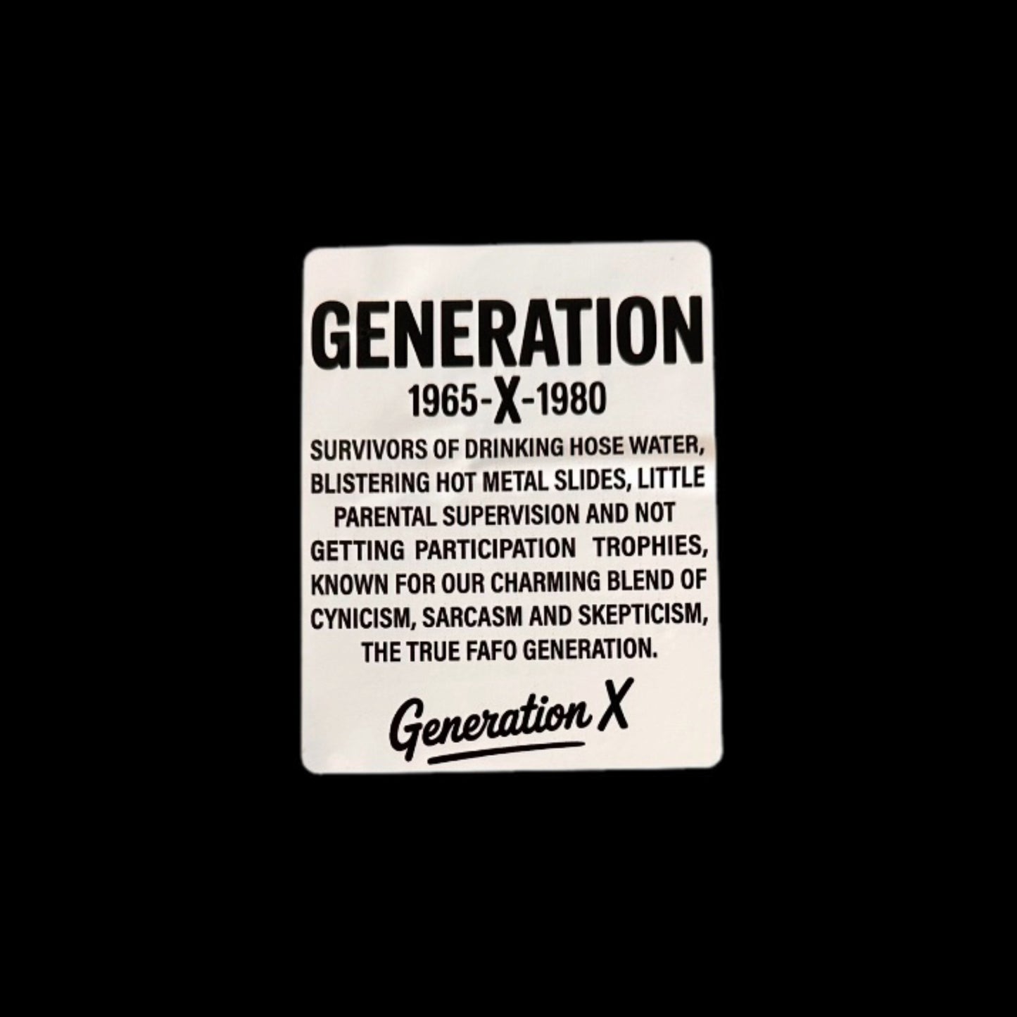 Generation X - Sticker