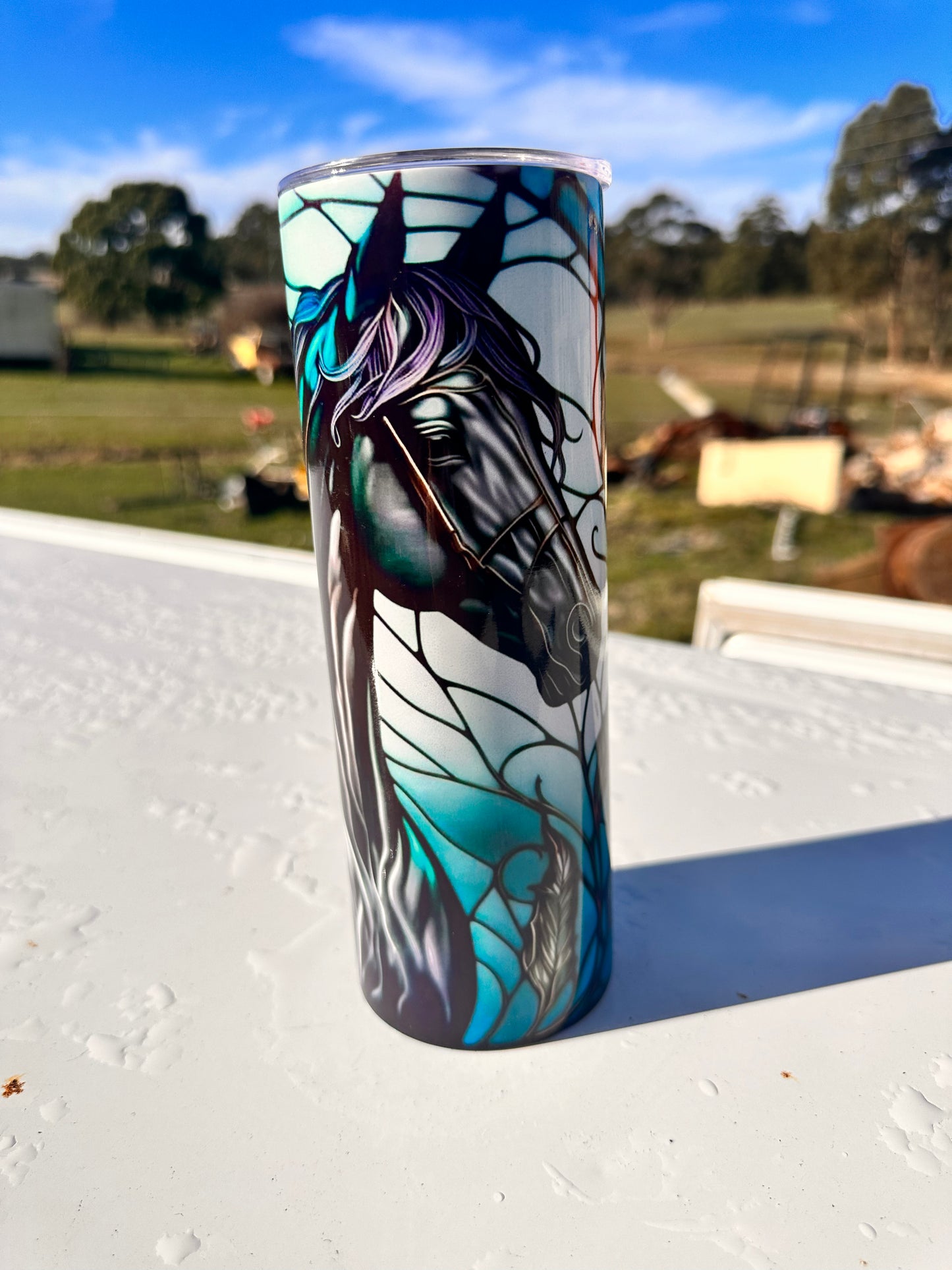 20oz Tumbler -  Stained Galss Horse