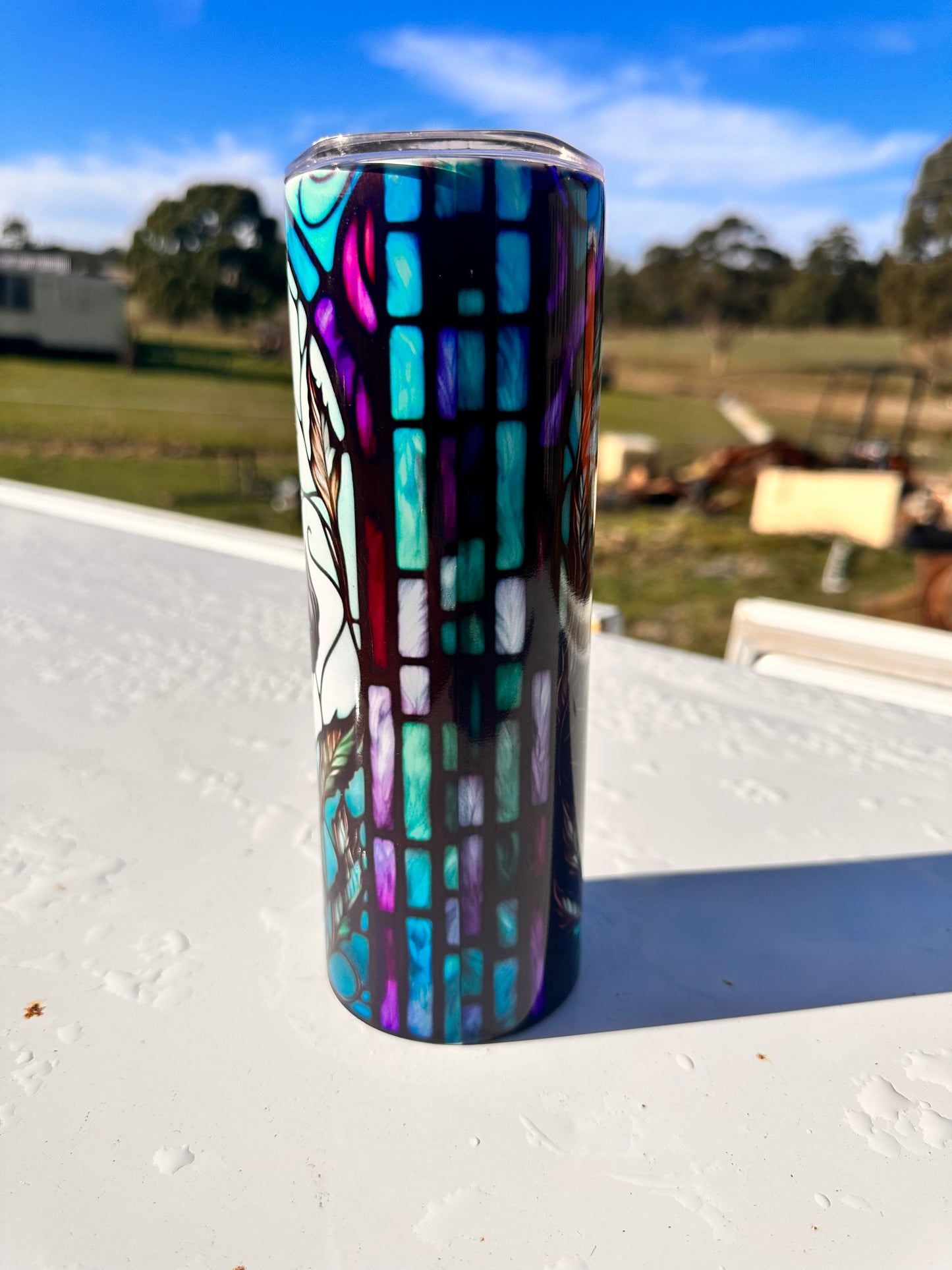 20oz Tumbler -  Stained Galss Horse